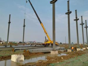 湖州市建筑工业化PC构件生产基地项目进入钢结构主体施工阶段